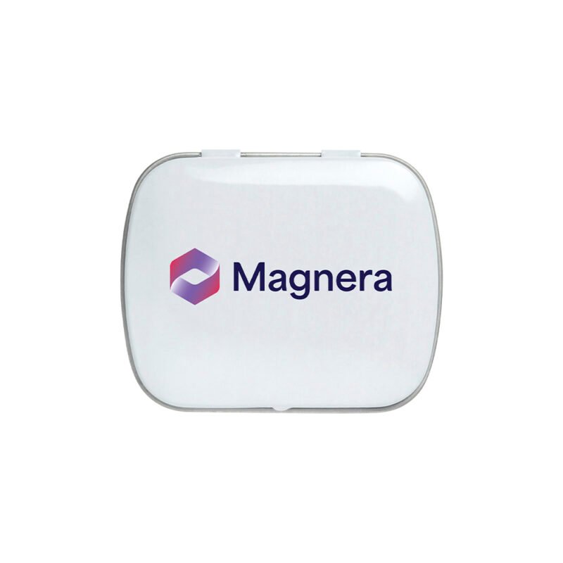 Tin case of sugar-free mints